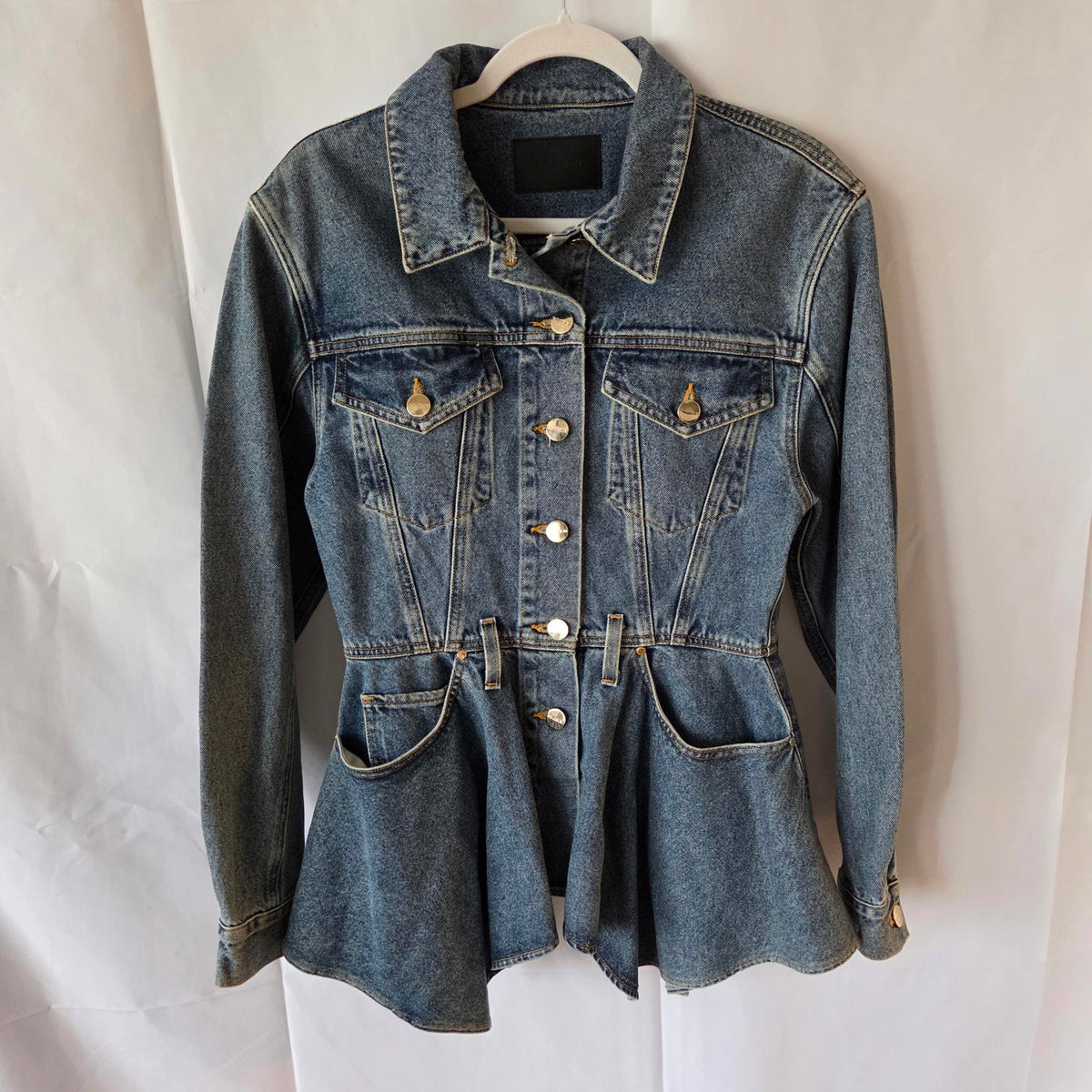 Goldsign - Peplum Denim Jacket - Medium