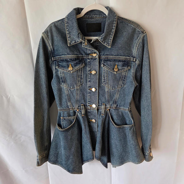 Goldsign - Peplum Denim Jacket - Medium