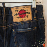 DSQUARED2 Floral Appliqué Denim Skirt - Size 38