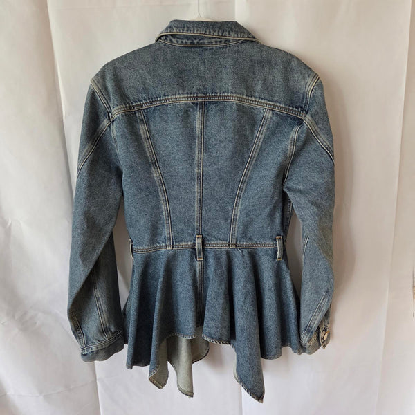 Goldsign - Peplum Denim Jacket - Medium