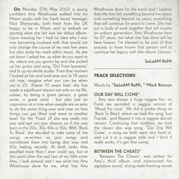 Amy Winehouse Lioness: Hidden Treasures (2011) CD