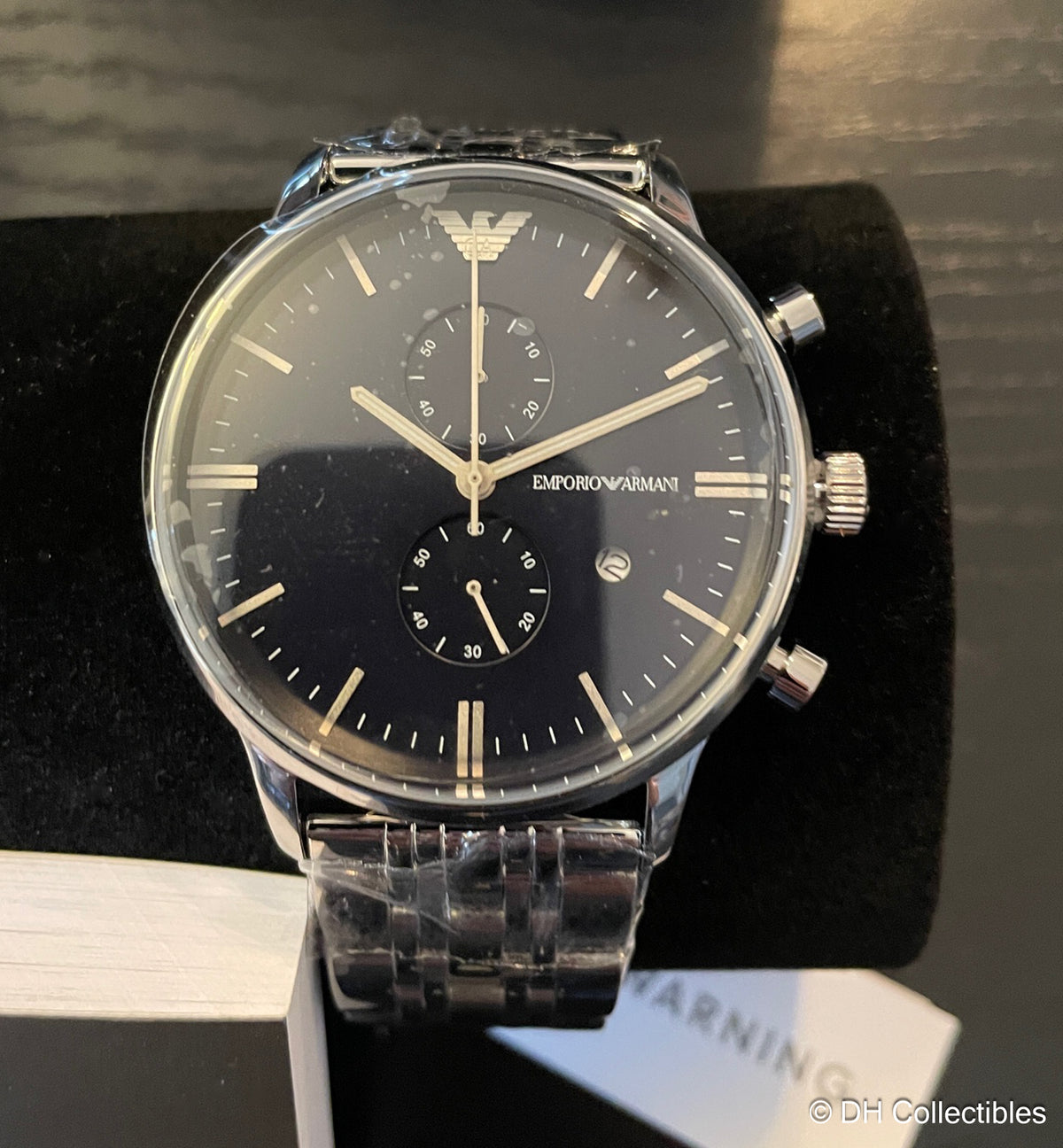 Emporio Armani Men's Chronograph Watch, Silver/Blue Dial, AR1648