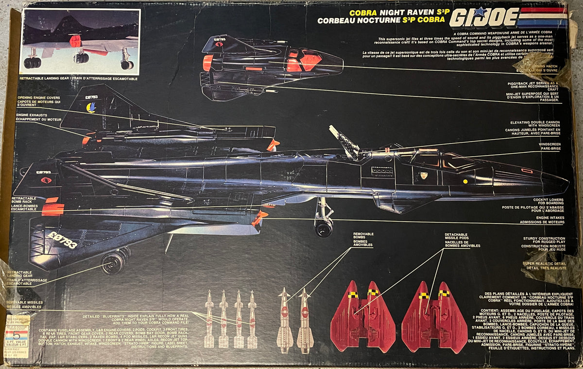 1986 Hasbro GI Joe Cobra Night Raven S3P w/ Strato Viper * NO SHIPPING *