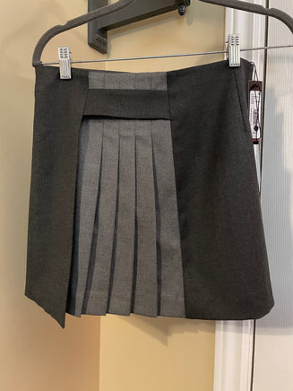 Alice + Olivia Women's Gray Toni Asymmetric Pleated Mini Skirt - NWT