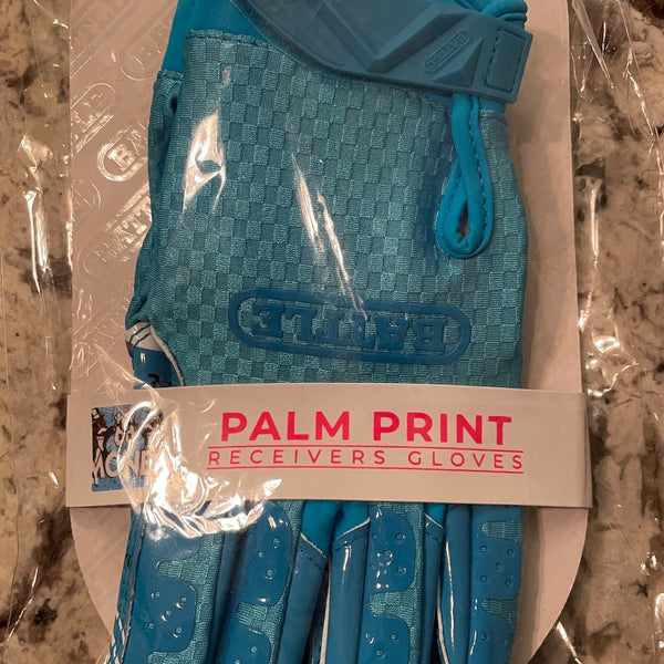 Battle Money Man Palm Print Receiver Football Gloves Size Large Junior