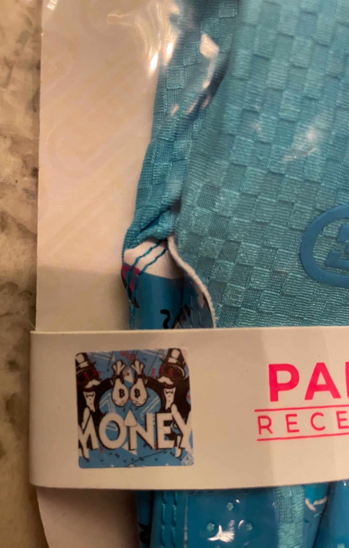 Battle Money Man Palm Print Receiver Football Gloves Size Large Junior