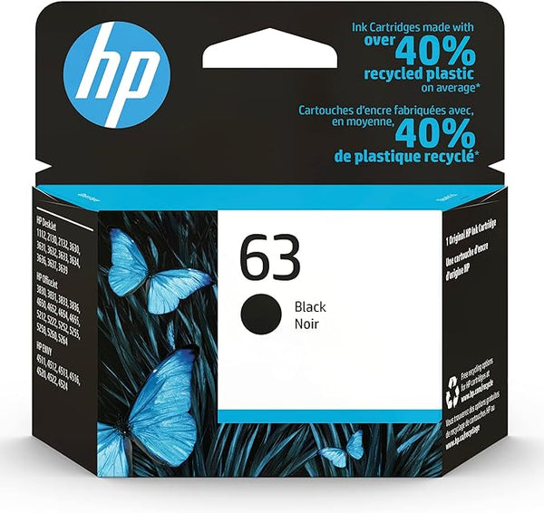 HP 63 Black Original Ink Cartridge (F6U62AN)
