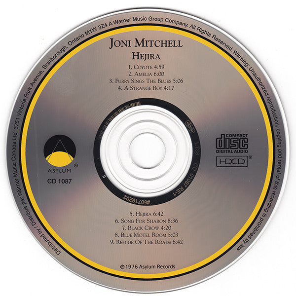 Joni Mitchell - Hejira (1976) CD 