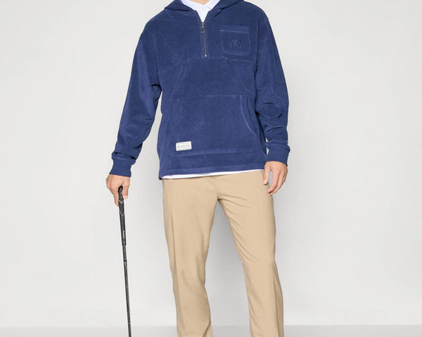 Malbon Castello French Terry Quarter Zip Hoodie - XXL