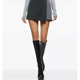 Alice + Olivia Women's Gray Toni Asymmetric Pleated Mini Skirt - NWT
