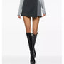 Alice + Olivia Women's Gray Toni Asymmetric Pleated Mini Skirt - NWT