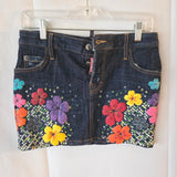 DSQUARED2 Floral Appliqué Denim Skirt - Size 38