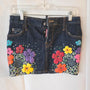 DSQUARED2 Floral Appliqué Denim Skirt - Size 38