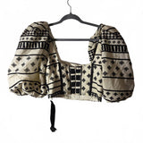 Johanna Ortiz Treasure Hunting Pull Sleeve Crop Top - Size 6