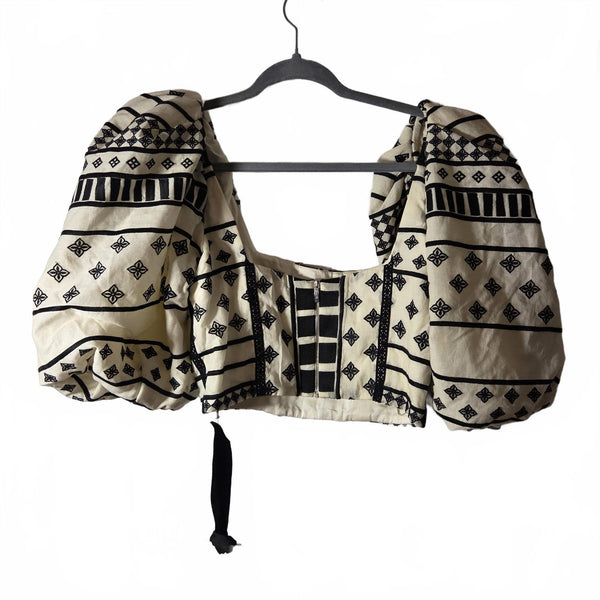 Johanna Ortiz Treasure Hunting Pull Sleeve Crop Top - Size 6