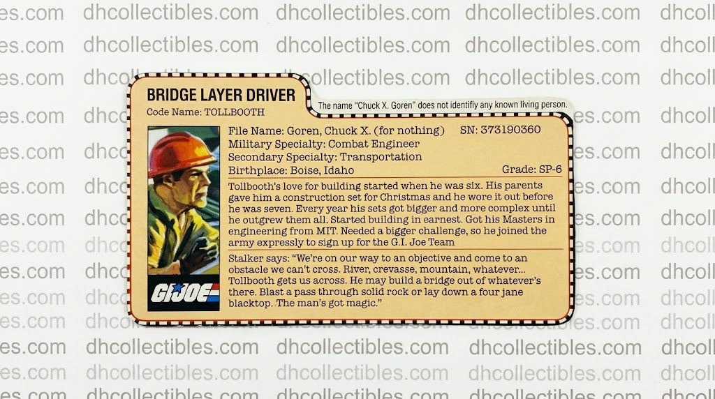 1984 Hasbro G.I. Joe Bridge Layer ( Toss 'n' Cross )