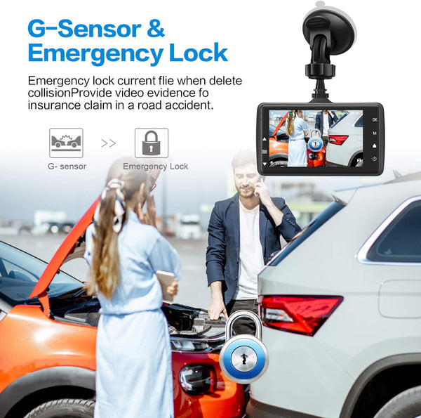 Dash Cam Front with 32G SD Card, 1080P FHD 3'' IPS Screen 170°Wide Angle G-Sensor Parking Monitor Loop Recording Motion Detection (New)