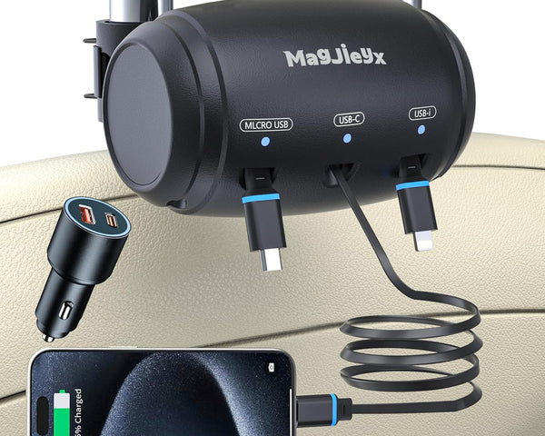 Multi Retractable 3 in 1 Car Charging Adapter for All Phones (New)