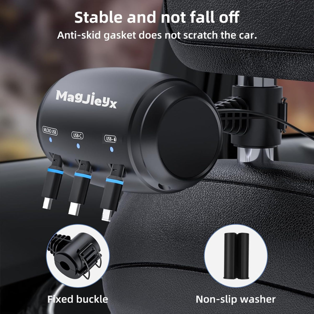 Multi Retractable 3 in 1 Car Charging Adapter for All Phones (New)