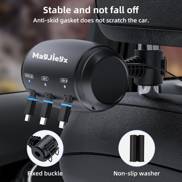 Multi Retractable 3 in 1 Car Charging Adapter for All Phones (New)