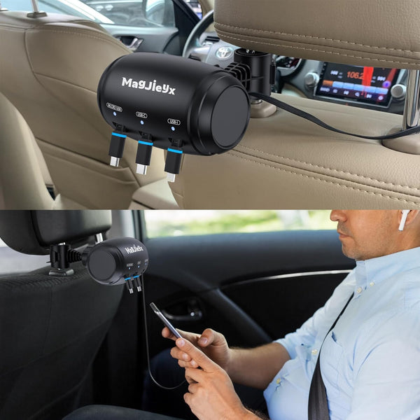 Multi Retractable 3 in 1 Car Charging Adapter for All Phones (New)