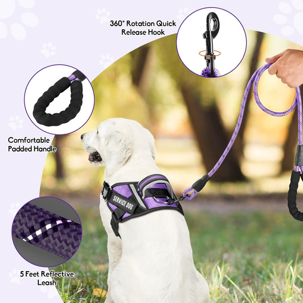 Service Dog Vest Harness and Leash Set -Small (New)