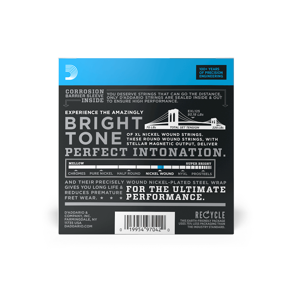 D'Addario EXL125-10PXL Super Light Top/Regular Bottom Electric Guitar Strings - 10 Pack