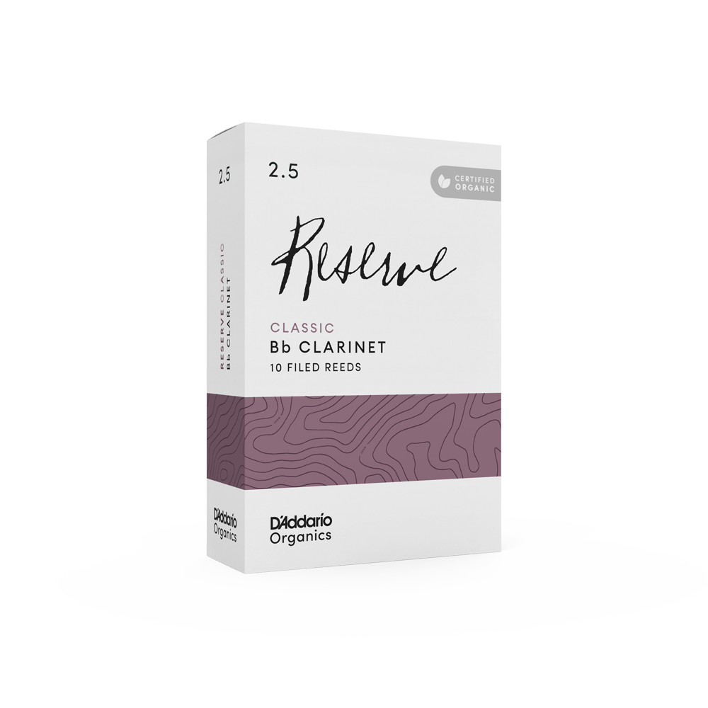 D'Addario Organic Reserve Classic Bb Clarinet Reeds - Pack of 10 ODCT1025
