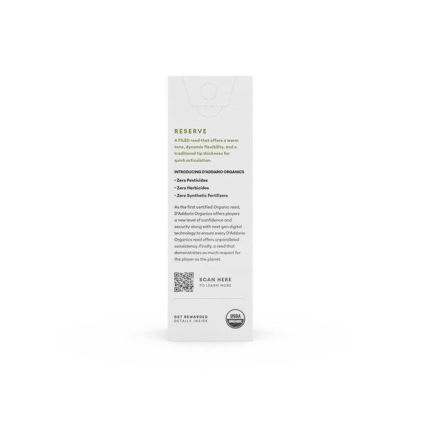 D'Addario Organic Reserve Tenor Saxophone Reeds 5 Pack