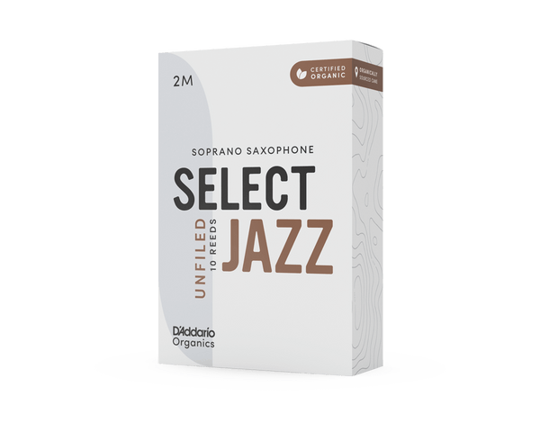 D'Addario Organic Select Jazz Unfiled Soprano Saxophone Reeds - Pack of 10 (Medium)