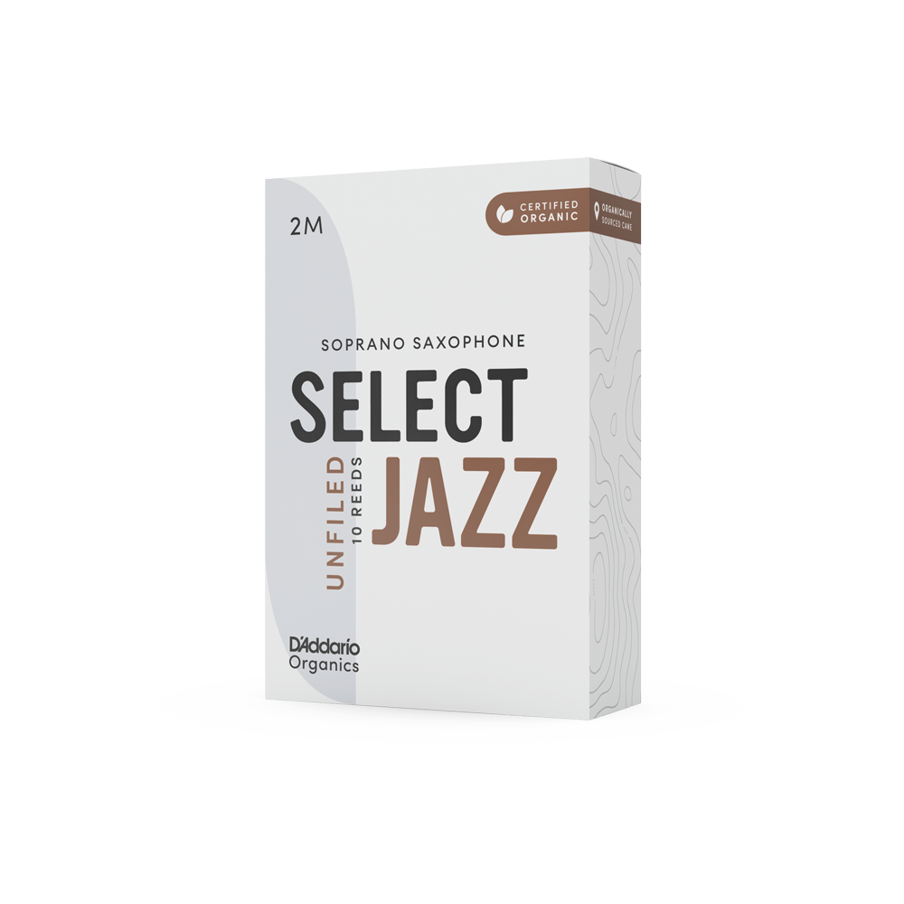 D'Addario Organic Select Jazz Unfiled Soprano Saxophone Reeds - Pack of 10 (Medium)