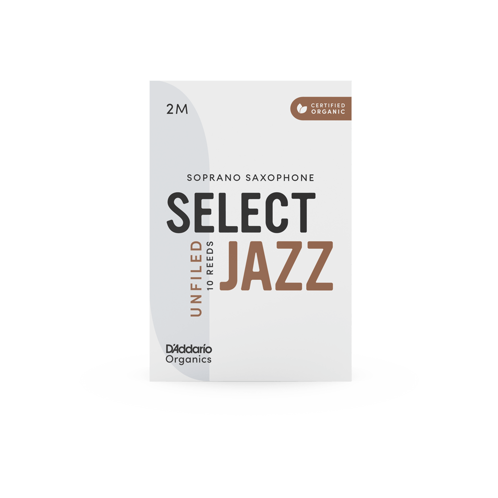 D'Addario Organic Select Jazz Unfiled Soprano Saxophone Reeds - Pack of 10 (Medium)