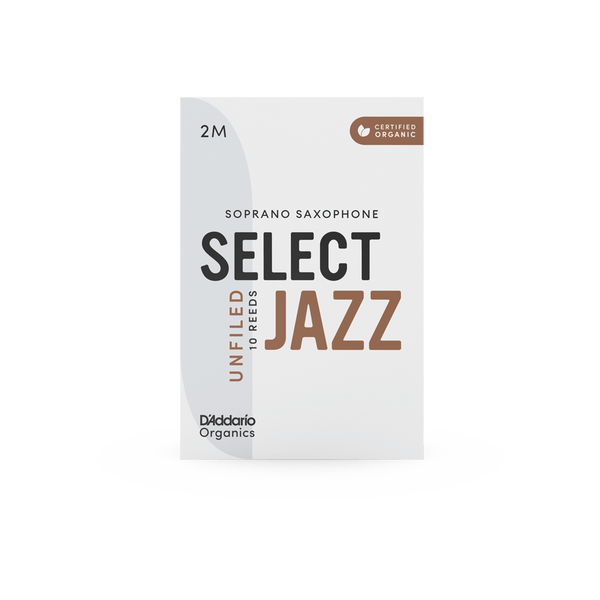 D'Addario Organic Select Jazz Unfiled Soprano Saxophone Reeds - Pack of 10 (Medium)