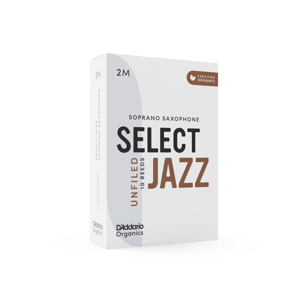 D'Addario Organic Select Jazz Unfiled Soprano Saxophone Reeds - Pack of 10 (Medium)