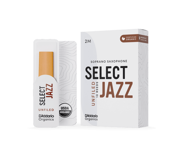 D'Addario Organic Select Jazz Unfiled Soprano Saxophone Reeds - Pack of 10 (Medium)