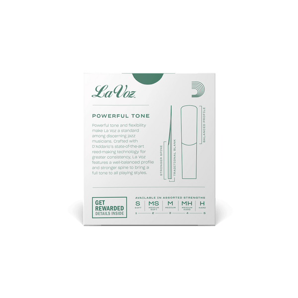 D'Addario La Voz Alto Saxophone Reeds - Pack of 10 (Medium)