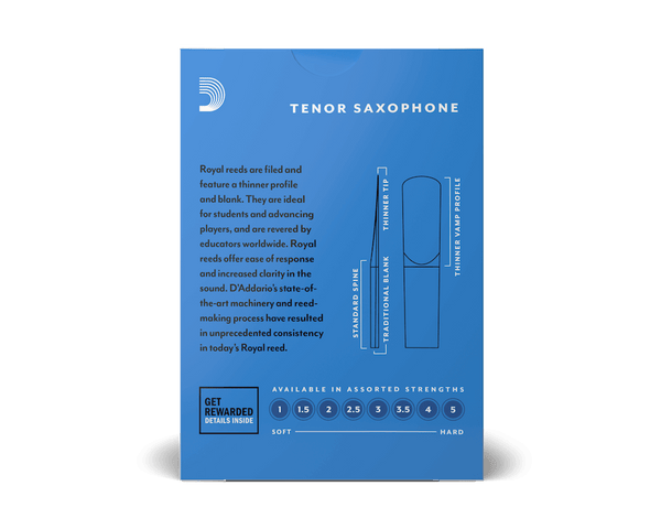Royal by D'Addario Tenor Saxophone Reeds - 10 Pack RKB1020