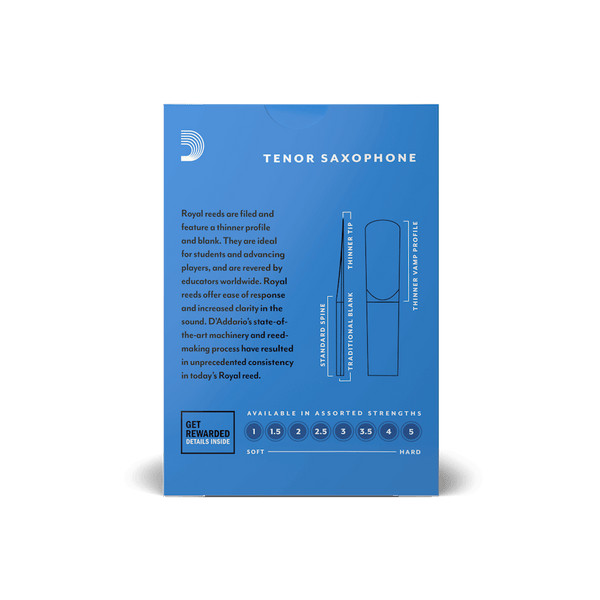 Royal by D'Addario Tenor Saxophone Reeds - 10 Pack RKB1020