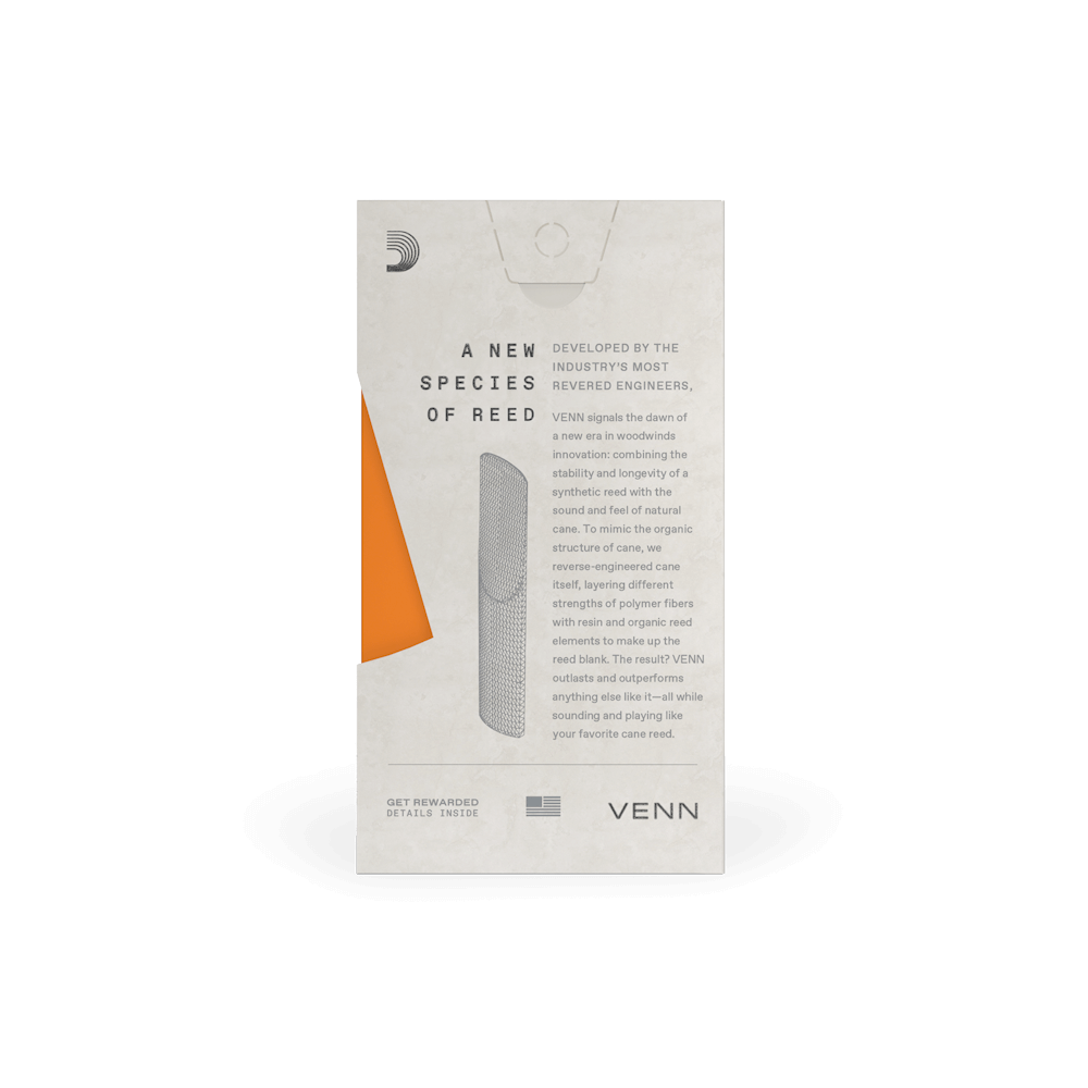 D'Addario VENN Alto Saxophone Reeds (Single Pack) VAS0130G2