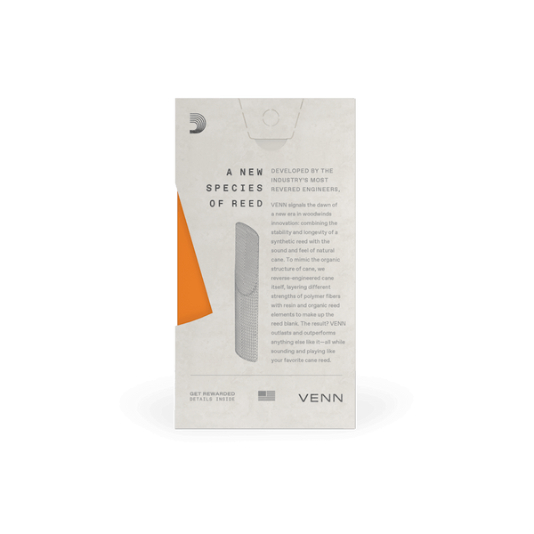 D'Addario VENN Alto Saxophone Reeds (Single Pack) VAS0130G2