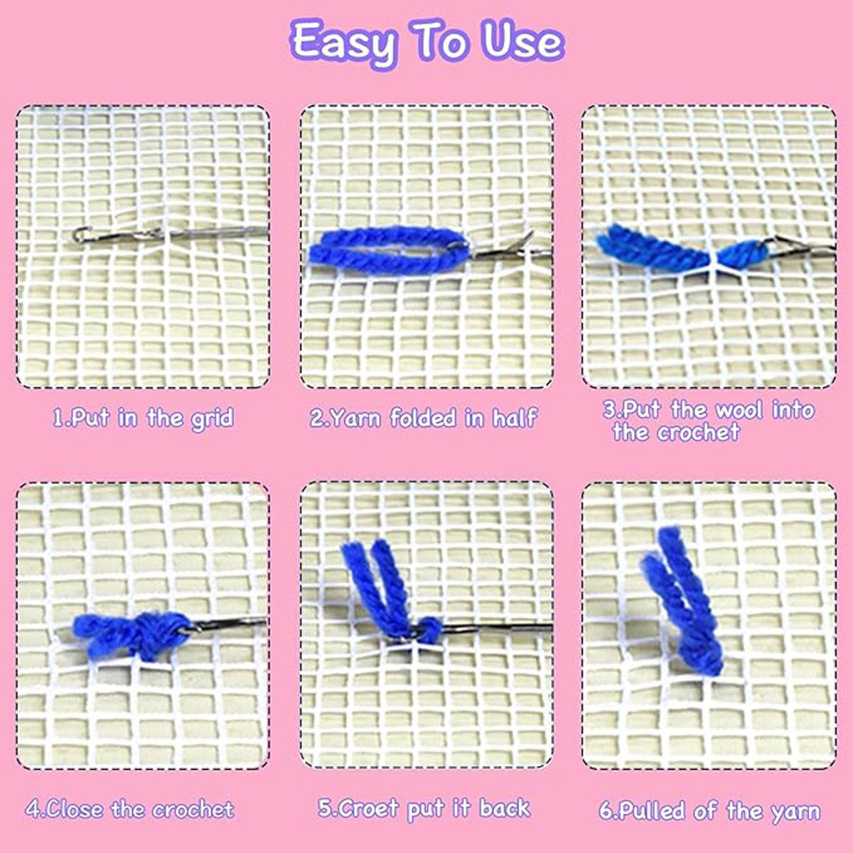Latch Hook Kits for DIY Throw Pillow Cover - New