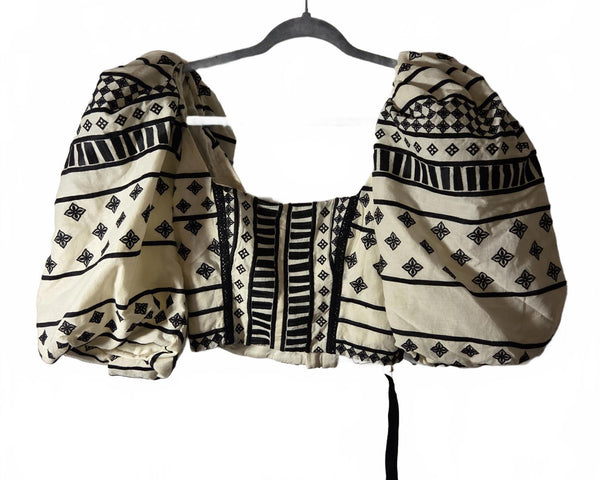 Johanna Ortiz Treasure Hunting Pull Sleeve Crop Top - Size 6