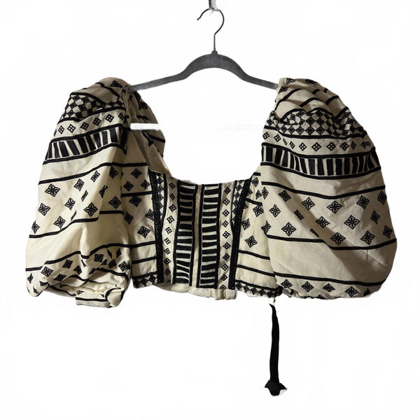 Johanna Ortiz Treasure Hunting Pull Sleeve Crop Top - Size 6