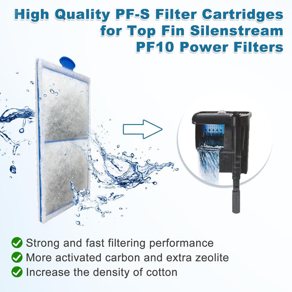 10 Pack Aquarium Fish Tank Filter Cartridges for Top Fin Silentstream EF-S Small Filters Cartridges (New)