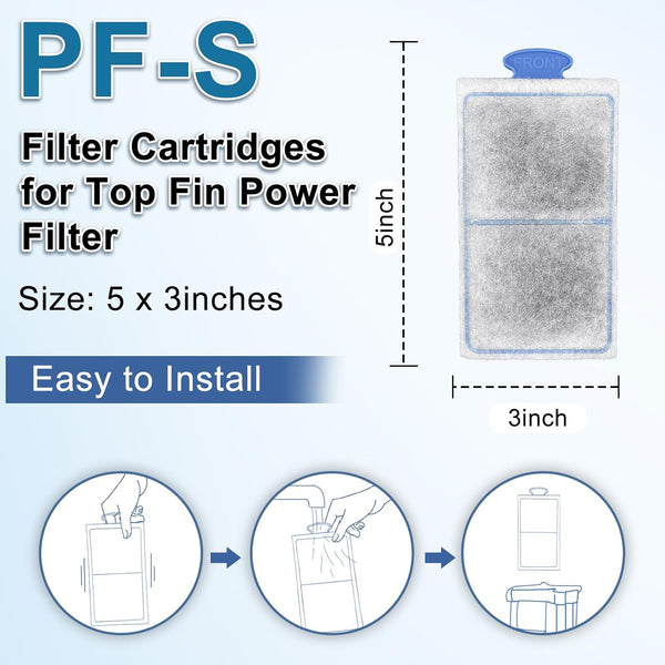 10 Pack Aquarium Fish Tank Filter Cartridges for Top Fin Silentstream EF-S Small Filters Cartridges (New)