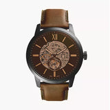 Fossil Townsman 48 mm Automatic Brown Leather Watch - New