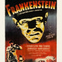 Vintage Universal-Aller-Mac-Graley Frankenstein 12-inch poseable figure box, featuring the iconic black and red movie poster artwork with a large yellowed face illustration and horror-themed imagery.