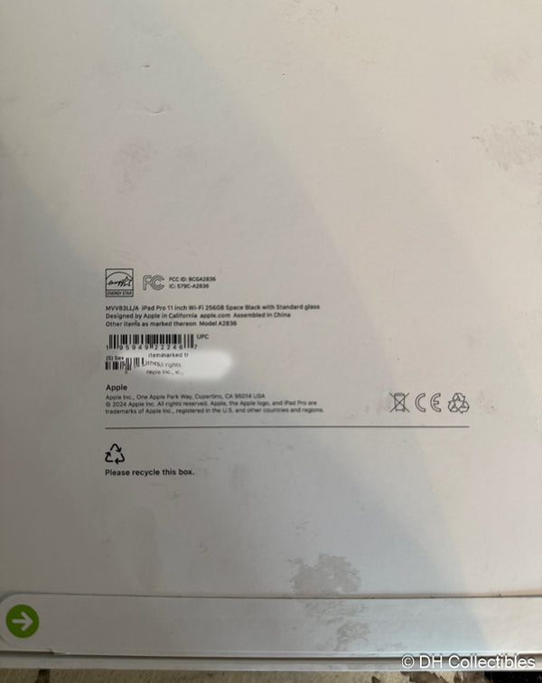 Apple 11-inch iPad Pro Wi-Fi 256GB with standard glass - Space Black - New, Sealed