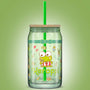 JoyJolt Hello Kitty and Friends Favourite Flavour Keroppi Can Shaped Glass Tumbler with Wood Lid and Straw