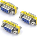 VCE HD15 SVGA Female to Female Mini Gender Changer Coupler Adapter (3-Pack)